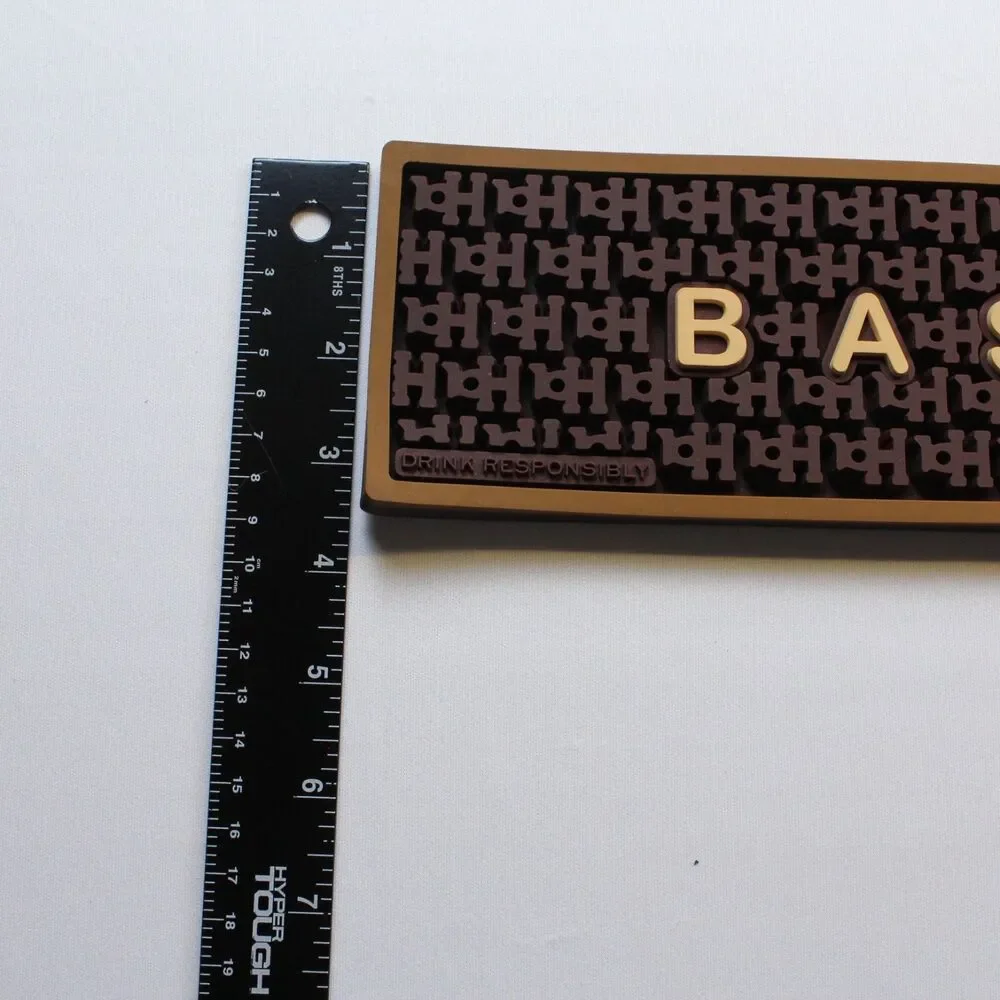 Basil Hayden Signature Waitstation Rubber Bar Rail Mat 24” Brown  USED condition